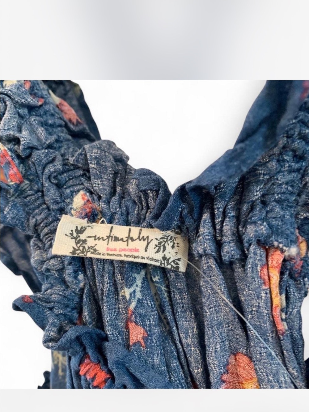 Free People Intimately Blue Floral Ruffled Sundress - Picture 3 of 4